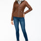 YMI Faux Layered Double-Zipper Jacket with Fuzzy Hood