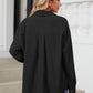 Button Up Dropped Shoulder Long Sleeve Outerwear