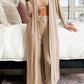 Open Front Long Sleeve Cardigan and Pants Lounge Set