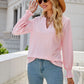 Notched Flounce Sleeve Eyelet Top