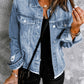 Distressed Raw Hem Denim Jacket