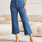 RFM Crop Chloe Full Size Tummy Control High Waist Raw Hem Jeans