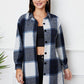 Plaid Button Up Collared Neck Outerwear