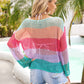 Color Block Openwork Boat Neck Cover Up