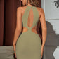 Cutout Grecian Neck Sleeveless Dress