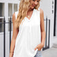 V-Neck Curved Hem Satin Tank