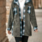 Plaid Contrast Dropped Shoulder Coat