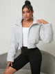 Houndstooth Zip-Up Jacket White
