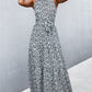 Printed Sleeveless Tie Waist Maxi Dress