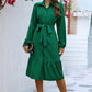 Long Sleeve Tie Waist Shirt Dress