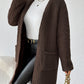 Open Front Long Sleeve Winter Coat