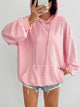 Devine Drawstring Long Sleeve Hoodie Blush Pink