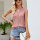 Eyelet Lace Detail V-Neck Tank