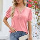 Frill Notched Short Sleeve Blouse