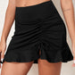 Ruched Elastic Waist Swim Skirt