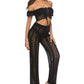 Cutout Drawstring High Waist Swim Pants