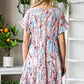 Printed Short Flounce Sleeve Tiered Dress