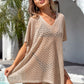 Openwork Slit Scoop Neck Cover Up