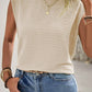 Round Neck Cap Sleeve Blouse