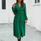 Surplice Neck Long Sleeve Midi Dress