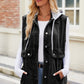 Drawstring Hooded Sleeveless Denim Jacket