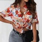 Floral Collared Neck Button Down Shirt