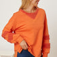 Slit Round Neck Dropped Shoulder Sweatshirt