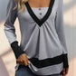 Perfee Contrast Long Sleeve T-Shirt