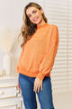 Basic Bae Round Neck Dropped Shoulder Sweatshirt Caramel