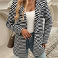 Devine Striped Long Sleeve Hooded Outerwear