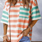 Striped Round Neck Half Sleeve T-Shirt