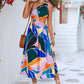 Printed Cutout One-Shoulder Sleeveless Dress