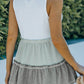 Tricolor Frill Trim V-Neck Sleeveless Top