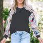 Printed V-Neck Long Sleeve Blouse