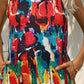 Printed Round Neck Sleeveless Dress with Pockets