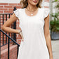 Ruffled Ruched Round Neck Tank