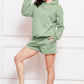 Drop Shoulder Long Sleeve Hoodie and Shorts Set