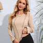 Ribbed Round Neck Long Sleeve Blouse