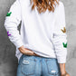 Crown Sequin Round Neck Sweatshirt