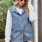 Sleeveless Denim Top with A Detachable Hood