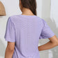 Eyelet V-Neck Flutter Sleeve Top