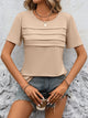 Ivy Lane Round Neck Short Sleeve Top Tan