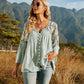 Spliced Lace Buttoned Blouse