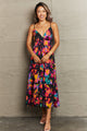 Cutout Spaghetti Strap Tiered Dress Black