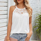 Lace Detail Round Neck Sleeveless Top