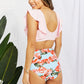 Floral Ruffled High Waist Bikini Set