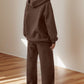 Zip Up Drawstring Hoodie and Pants Set