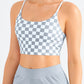 Breathable Checkered Sports Bra