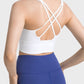 Scoop Neck Crisscross Straps Sports Bra