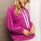 BiBi Brushed Checker Drawstring Long Sleeve Hoodie